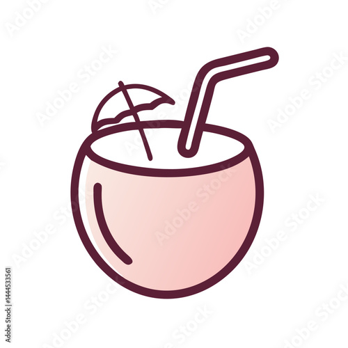  Refreshing Fresh Coconut with Straw