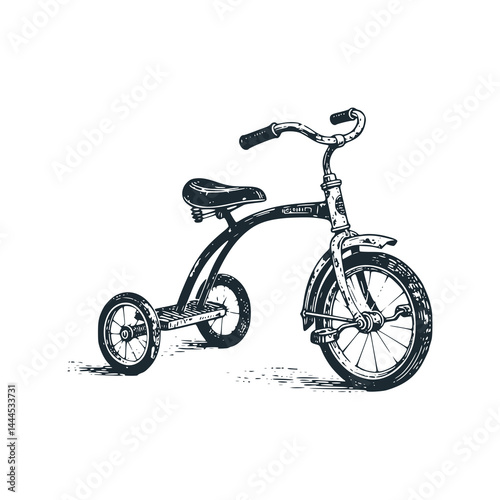 The vintage three cycle – Black and White Icon Vector and Illustration