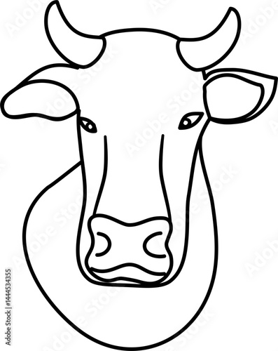 cow animal outline coloring 