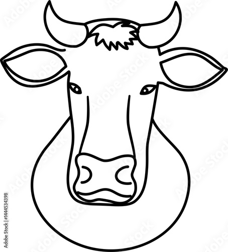 cow animal outline coloring 