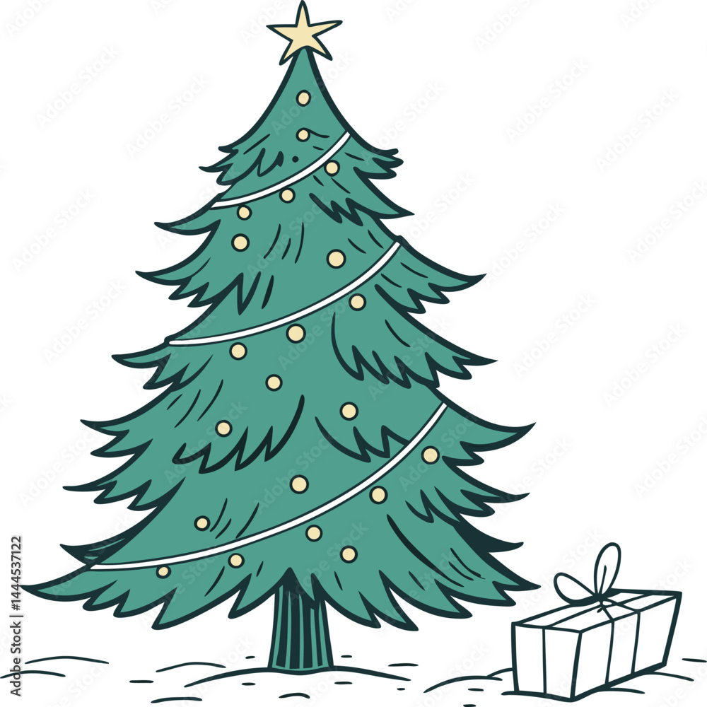 set of chrismas tree silhouette vector