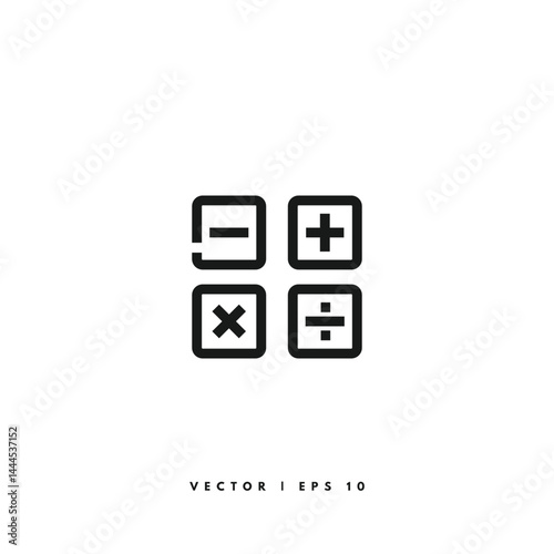 Calculator Button Icon. Editable Stroke