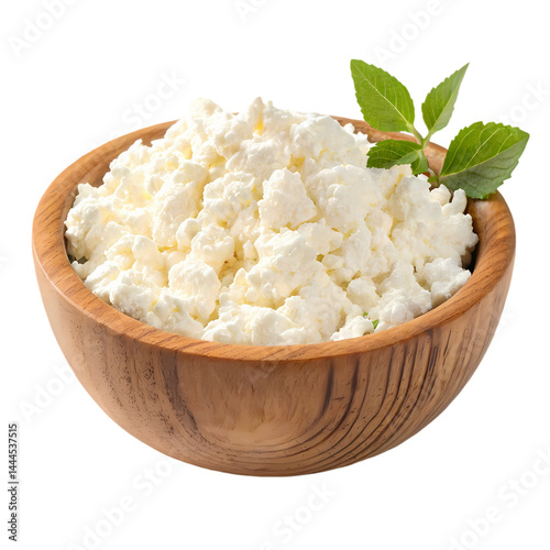 Wallpaper Mural Fresh Homemade Cottage Cheese in Wooden Bowl Healthy Dairy Recipe isolated on transparent background Torontodigital.ca