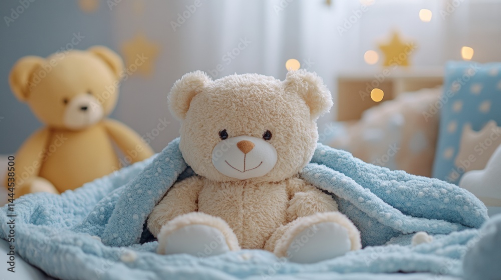 Teddy bear on the bed