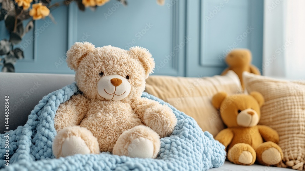 Teddy bear on the sofa