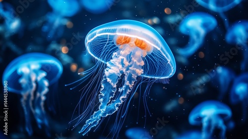 Obraz na płótnie Jellyfish in water w salonie