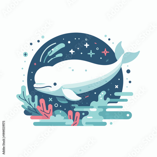 wildlife, animal, ocean, water, nature, underwater, sea, marine, beluga whale, beluga, blue, mammal, whale, arctic, aquatic, wild, fish, swim, dolphin, life, white, cute, illustration, marine life, po