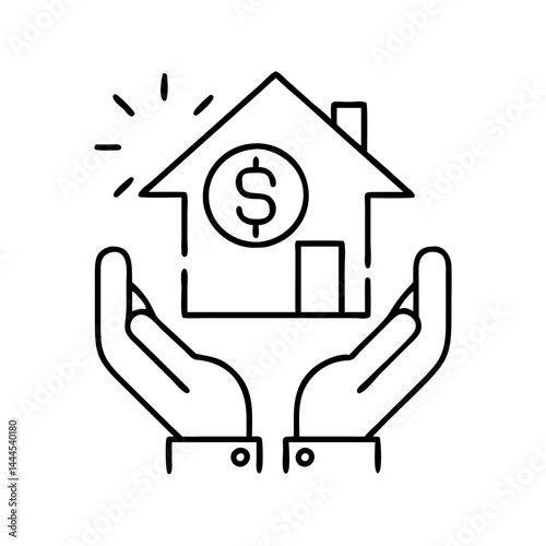 affordable housing icon, affordable housing line art - simple line art of affordable housing, perfect for affordable housing logos and icons