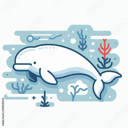 wildlife, animal, ocean, water, nature, underwater, sea, marine, beluga whale, beluga, blue, mammal, whale, arctic, aquatic, wild, fish, swim, dolphin, life, white, cute, illustration, marine life, po