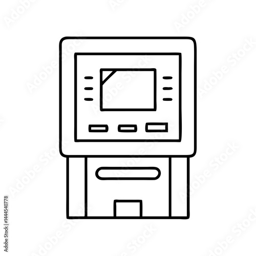 atm machine icon, atm machine line art - simple line art of atm machine, perfect for atm machine logos and icons