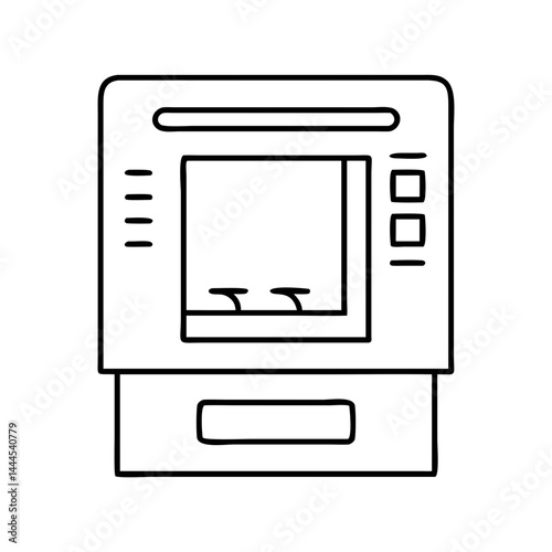 atm machine icon, atm machine line art - simple line art of atm machine, perfect for atm machine logos and icons