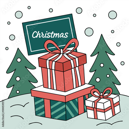chrismas gift vector 