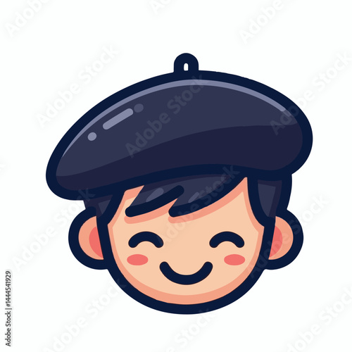 beret, hat, cap, fashion, isolated, head, accessory, background, man, french, france, cartoon, white, style, vector, wear, design, character, female, vintage, artist, army, illustration, freedom, clot