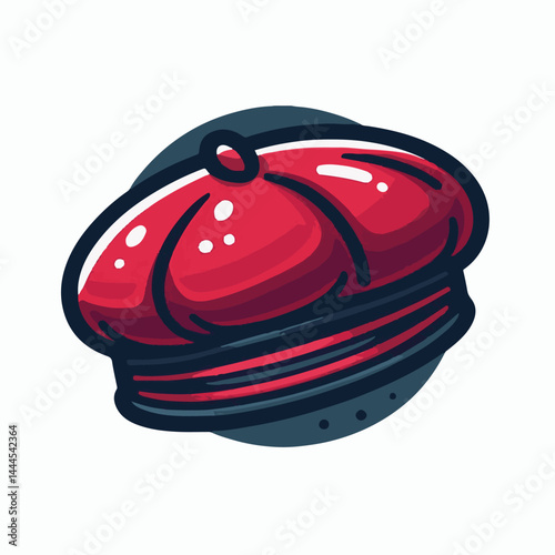 beret, hat, cap, fashion, isolated, head, accessory, background, man, french, france, cartoon, white, style, vector, wear, design, character, female, vintage, artist, army, illustration, freedom, clot