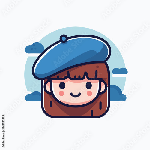 beret, hat, cap, fashion, isolated, head, accessory, background, man, french, france, cartoon, white, style, vector, wear, design, character, female, vintage, artist, army, illustration, freedom, clot