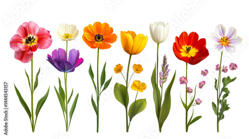 Wallpaper Mural Diverse flower selection isolated, cut out transparent Torontodigital.ca