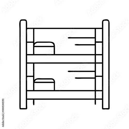 bunk bed icon, bunk bed line art - simple line art of bunk bed, perfect for bunk bed logos and icons