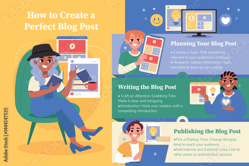 Trendy Flat Blogger Infographic Design