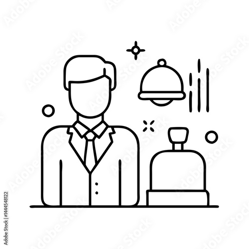 concierge icon, concierge line art - simple line art of concierge, perfect for concierge logos and icons