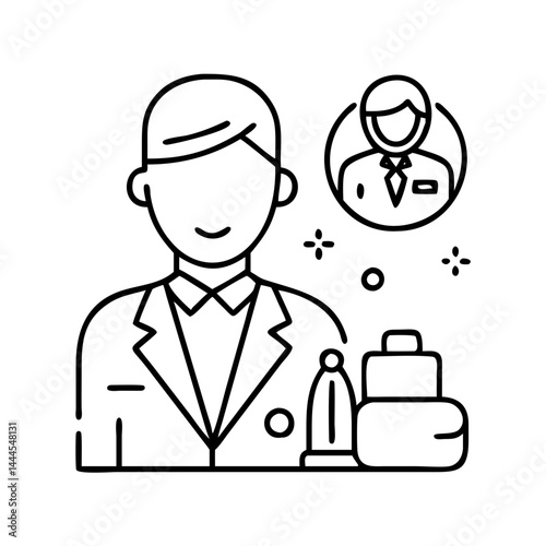 concierge icon, concierge line art - simple line art of concierge, perfect for concierge logos and icons