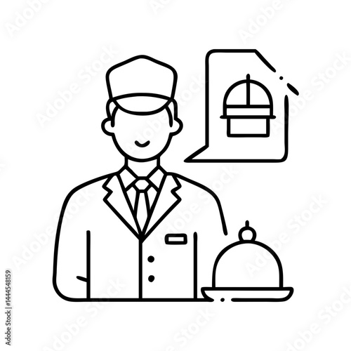 concierge icon, concierge line art - simple line art of concierge, perfect for concierge logos and icons