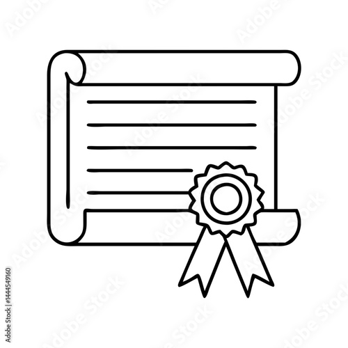 diploma icon, diploma line art - simple line art of diploma, perfect for diploma logos and icons