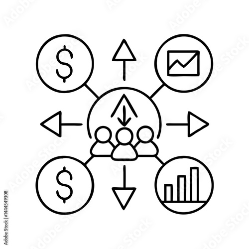 diversification icon, diversification line art - simple line art of diversification, perfect for diversification logos and icons