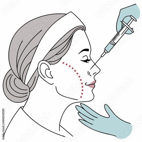 Botox Treatment Vector for Cosmetic and Skincare Design
