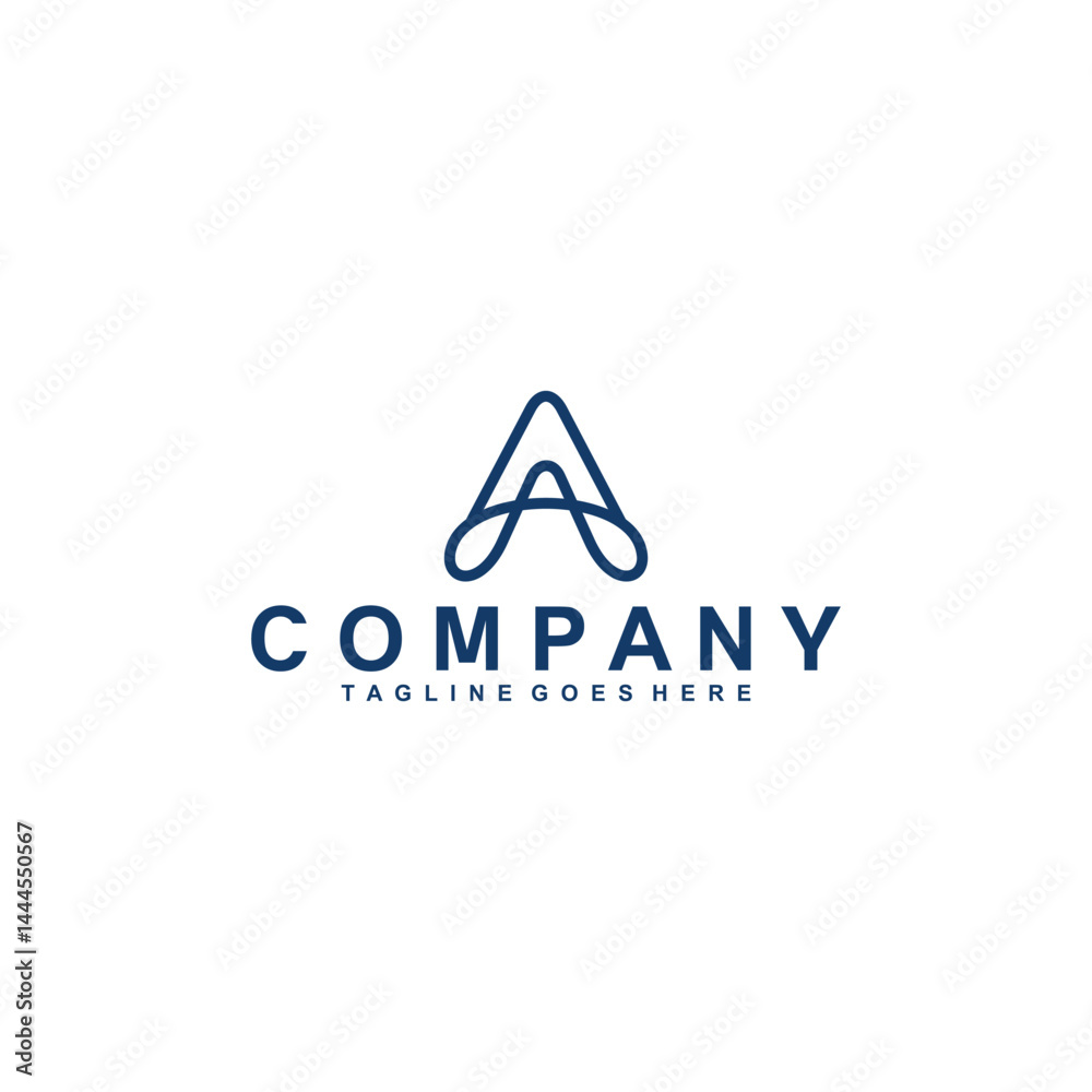 Letter a, line logo design Letter a, line logo design