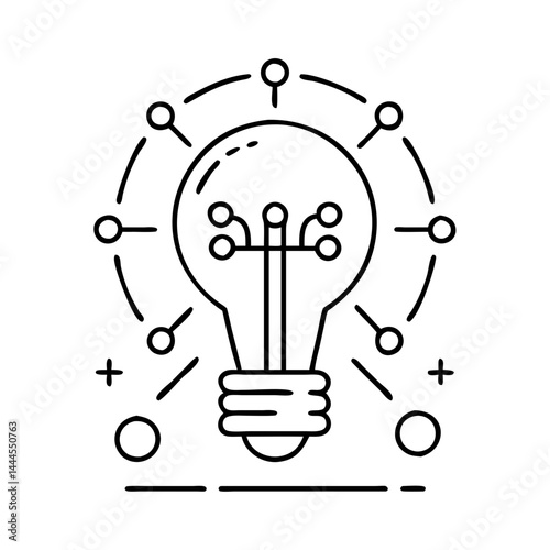 innovative idea icon, innovative idea line art - simple line art of innovative idea, perfect for innovative idea logos and icons