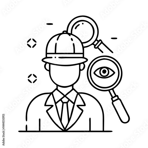 inspector icon, inspector line art - simple line art of inspector, perfect for inspector logos and icons