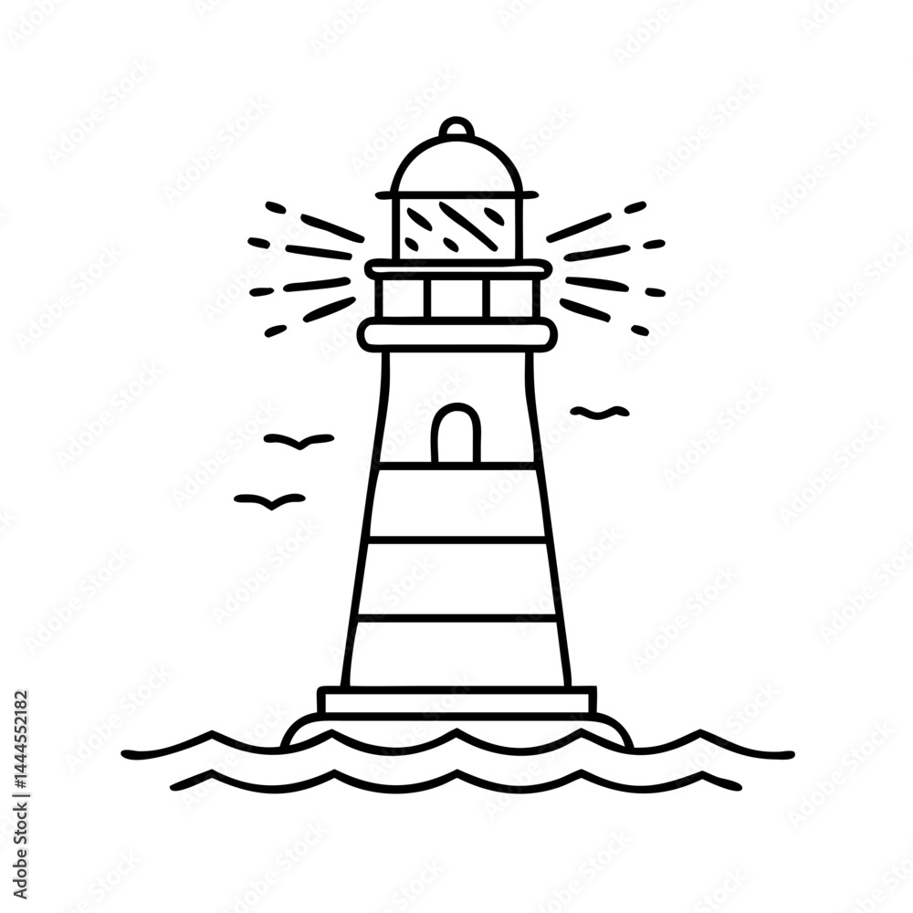 lighthouse icon, lighthouse line art - simple line art of lighthouse, perfect for lighthouse logos and icons lighthouse icon, lighthouse line art - simple line art of lighthouse, perfect for lighthouse logos and icons