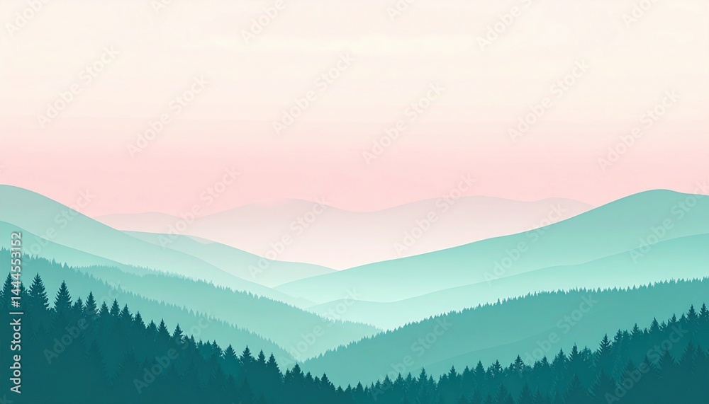 Serene landscape scene mountain range digital artwork twilight environment aerial view tranquil concept Serene landscape scene mountain range digital artwork twilight environment aerial view tranquil concept