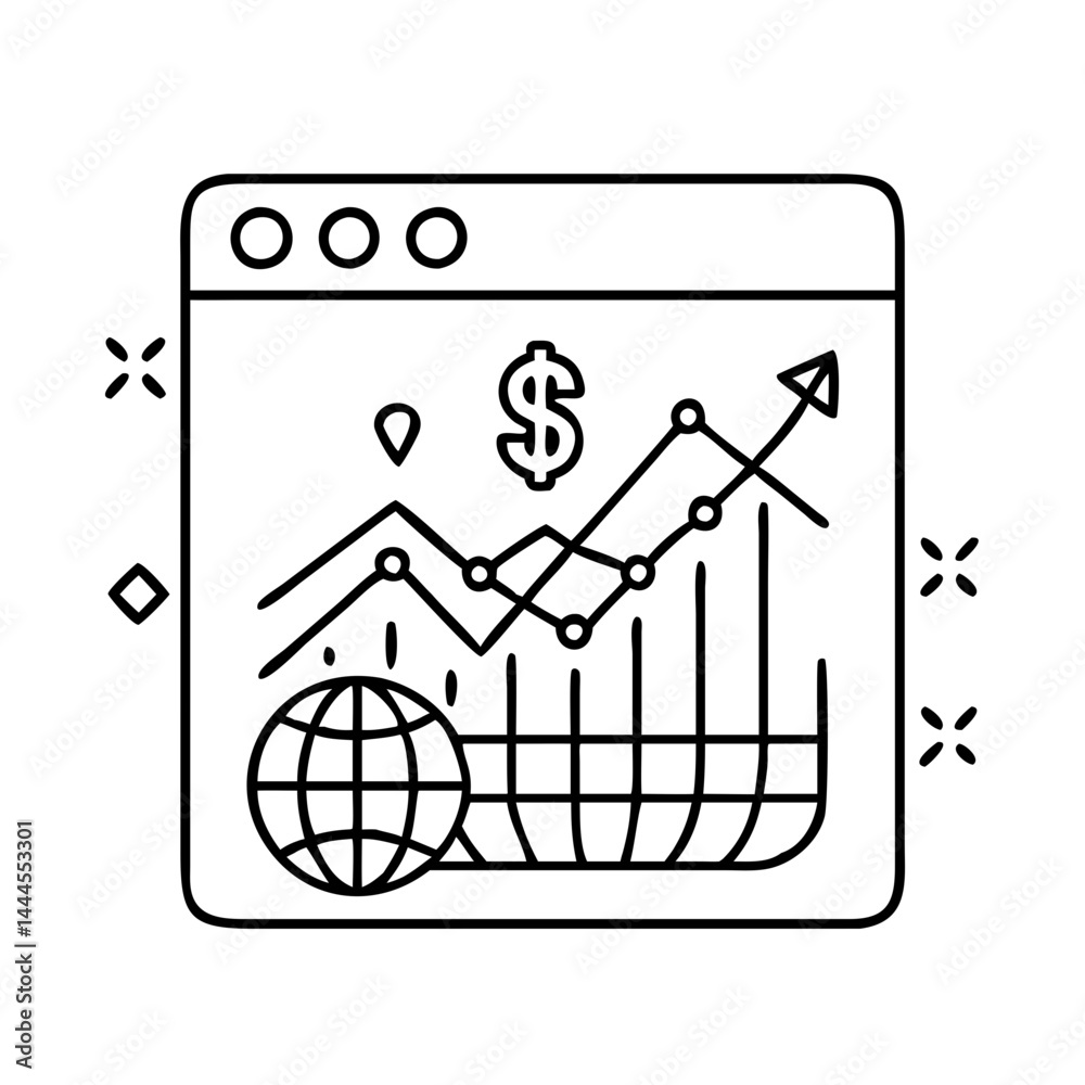Obraz premium market cap icon, market cap line art - simple line art of market cap, perfect for market cap logos and icons