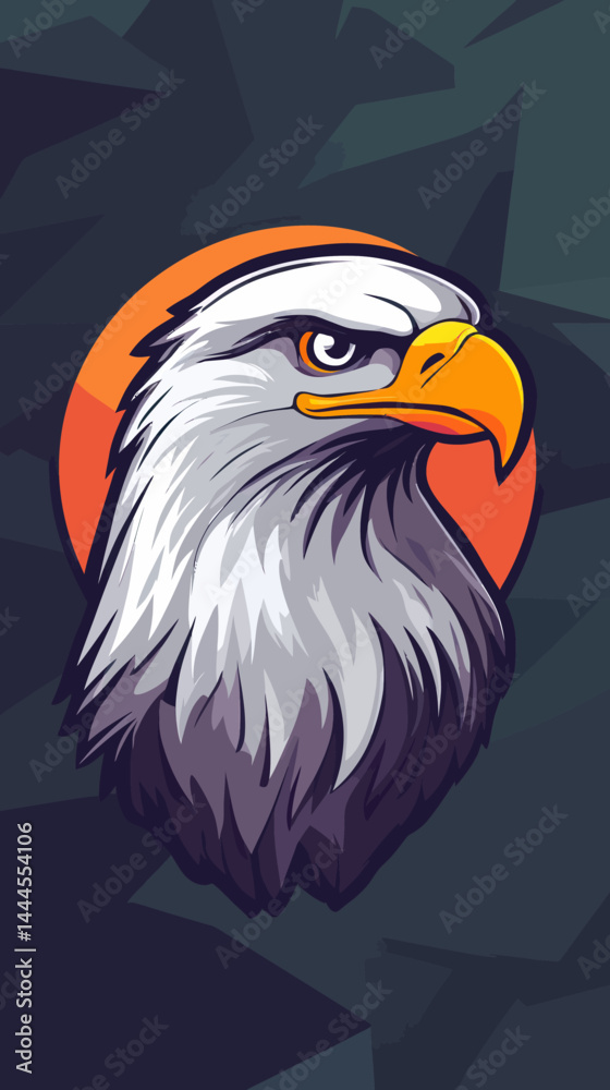 Obraz premium Bold Eagle Head Mascot Logo Vector, Minimalist Style for Branding and Sports Teams