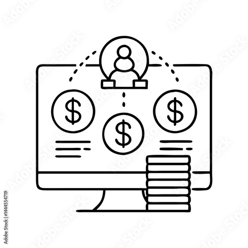mutual fund icon, mutual fund line art - simple line art of mutual fund, perfect for mutual fund logos and icons