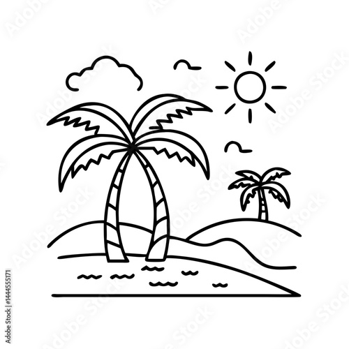 oasis icon, oasis line art - simple line art of oasis, perfect for oasis logos and icons
