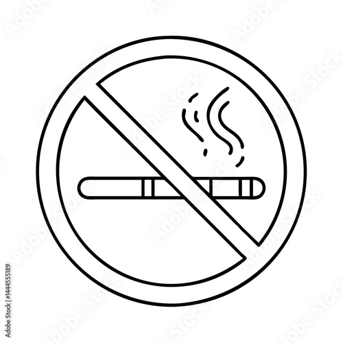 no smoking icon, no smoking line art - simple line art of no smoking, perfect for no smoking logos and icons