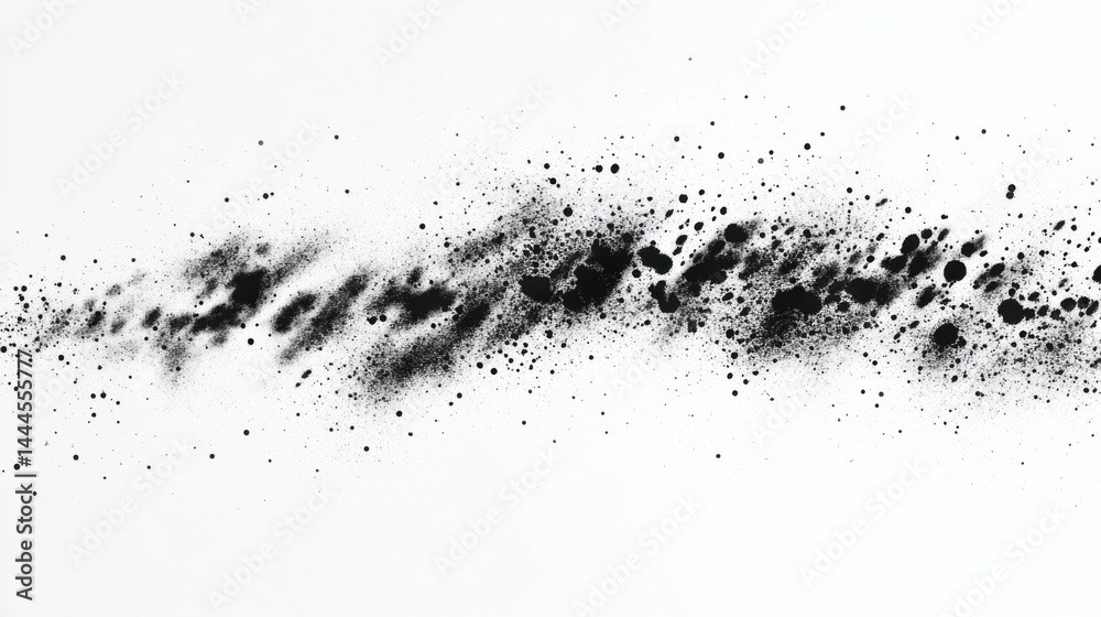 Abstract Black Ink Splatters on White Background Abstract Black Ink Splatters on White Background