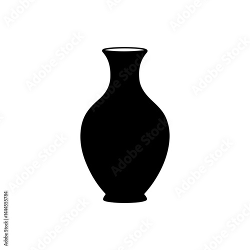 Black vase silhouette vector illustration on white background