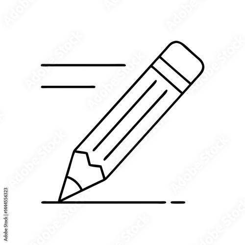 pencil icon, pencil line art - simple line art of pencil, perfect for pencil logos and icons