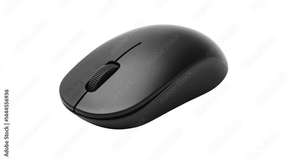 Black wireless computer mouse, cut out transparent Black wireless computer mouse, cut out transparent