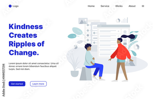 landing page website with social theme