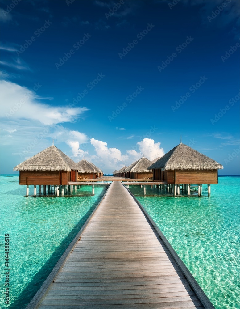 Fototapeta premium Maldives islands, luxury travel resort, Indian Ocean