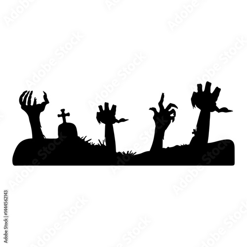 Halloween Zombie Hands Silhouette