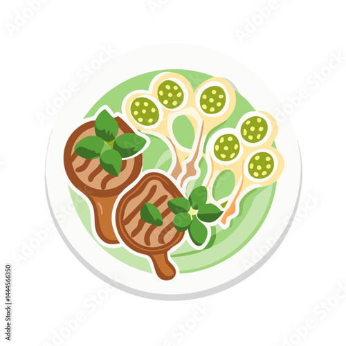  Grilled Lamb Chops with Mint Pesto Delight