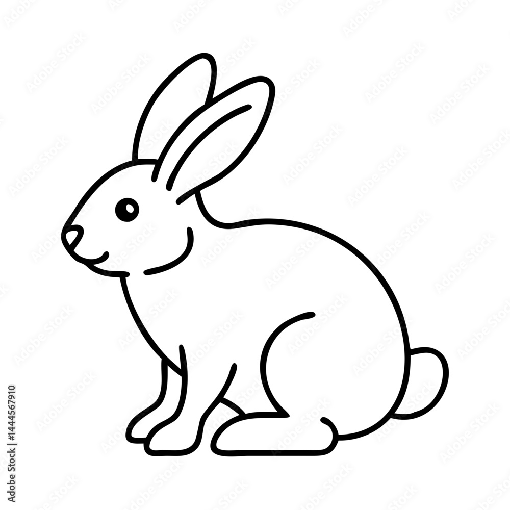 rabbit icon, rabbit line art - simple line art of rabbit, perfect for rabbit logos and icons rabbit icon, rabbit line art - simple line art of rabbit, perfect for rabbit logos and icons