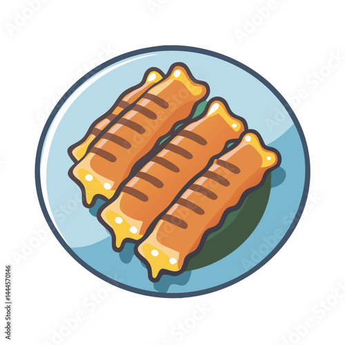  Illustration of Ribs with Honey Glaze