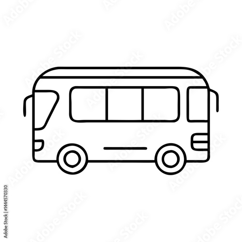 shuttle bus icon, shuttle bus line art - simple line art of shuttle bus, perfect for shuttle bus logos and icons