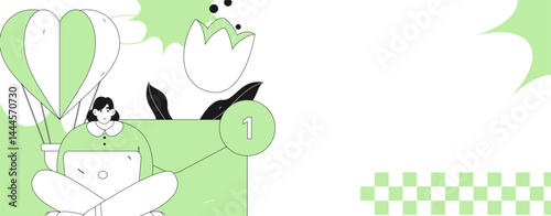 Happy Valentine's Day flat character vector concept business hand drawn illustration
